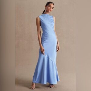 Significant Other Lana Cowl Neck Tie Back Satin Maxi Dress